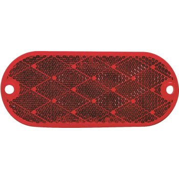 PM V480 V480R Oblong Reflector, Red Reflector, 1.9 in W Reflector, 4.33 in H Reflector