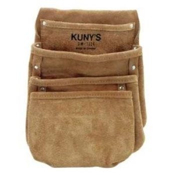 Kuny's Tool Works Series DW1024 Drywall Pouch, 4-Pocket, Leather, Beige