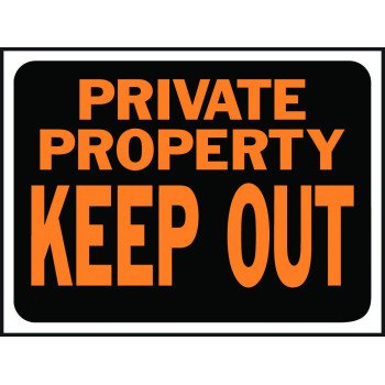 Hy-Ko Hy-Glo Series 3016 Identification Sign, Rectangular, PRIVATE PROPERTY KEEP OUT, Fluorescent Orange Legend, Plastic