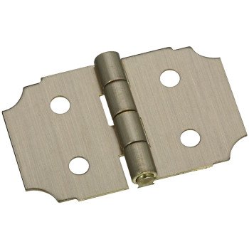 National Hardware N211-458 Decorative Hinge, 0.62 in H Door Leaf, 0.02 in Thick Door Leaf, Brass, Antique Brass