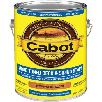 Cabot 19200 Series 140.0019205.007 Exterior Stain, Wood Toned, Pacific Redwood, Liquid, 1 gal, Can