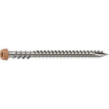 Camo 0367158CS Deck Screw, #10 Thread, 2-1/2 in L, Reverse Upper Thread, Trim Head, Star Drive, Sharp, Type-17 Point