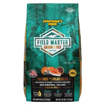 Sportsman's Pride Field Master 10166 Dog Food, Small, Medium, Large Breed, Dry, Salmon, Sweet Potato, 30 lb Bag