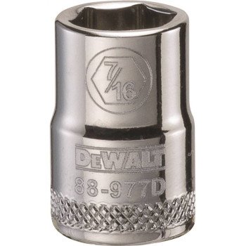 DEWALT DWMT88977OSP Hand Socket, 7/16 in Socket, 3/8 in Drive, 6-Point, Vanadium Steel, Polished Chrome