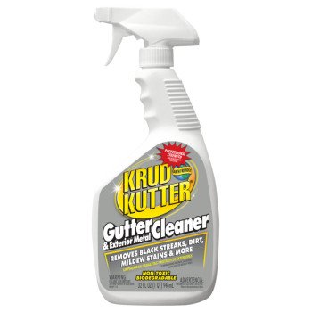 Krud Kutter GC323 Gutter and Exterior Metal Cleaner, 32 oz, Bottle, Liquid, Mild, Clear