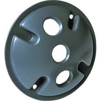 Hubbell 5197-0 Cluster Cover, 4-1/8 in Dia, 4-1/8 in W, Round, Aluminum, Gray, Powder-Coated