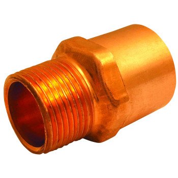 Elkhart Products 104R Series 30338 Reducing Pipe Adapter, 3/4 x 1/2 in, Sweat x MNPT, Copper