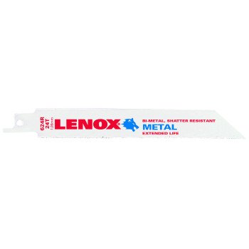 Lenox 20568624R Reciprocating Saw Blade, Applicable Materials: Nail-Embedded Wood, 3/4 in W, 6 in L, 24 TPI