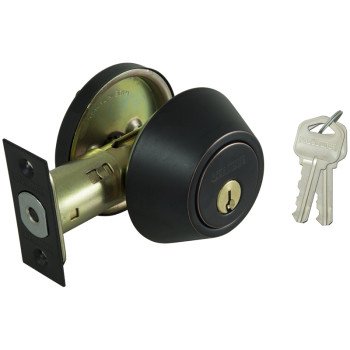 ProSource DBX1V-PS Deadbolt, 3 Grade, Aged Bronze, 2-3/8 to 2-3/4 in Backset, KW1 Keyway, 1-3/8 to 1-3/4 in Thick Door