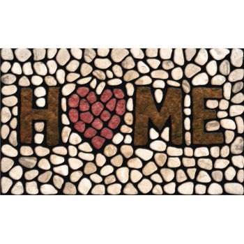 Apache Mills Masterpiece AP 779-1029F Door Mat, 30 in L, 18 in W, Home Stone Pattern, Flocked Fiber Surface, Green