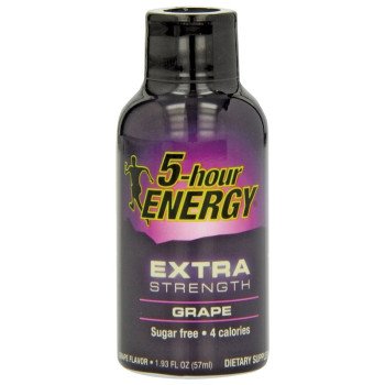 5-hour ENERGY 728127 Sugar-Free Energy Drink, Liquid, Grape, 1.93 oz Bottle