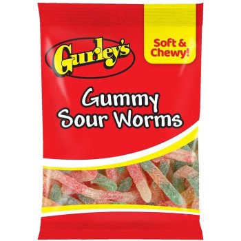 Gurley's 743786 Candy, Gummy, Gummy Sour Worms Flavor, 5 oz