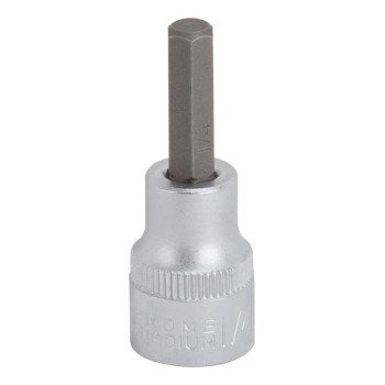 Vulcan 3506005820 Fractional Hex Bit Socket, 1/4 in Tip, 3/8 in Drive, Chrome, 1-7/8 in OAL