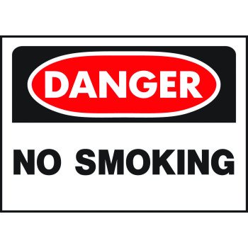 Hy-Ko 515 Danger Sign, Rectangular, NO SMOKING, Black Legend, White Background, Polyethylene