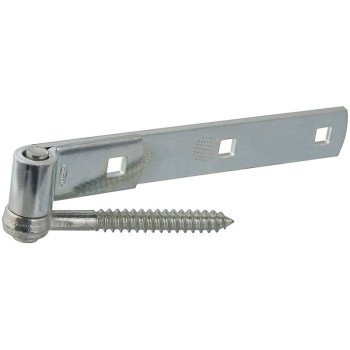 National Hardware N129-726 Hook/Strap Hinge, 10 in L x 1-1/4 in W Dimensions, 0.22 in Thick Leaf, Steel, Zinc, Screw