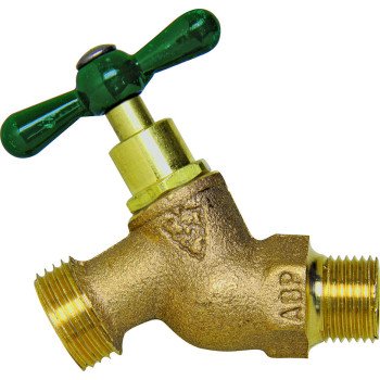 Arrowhead Brass 351LF Straight Hose Bibb, 3/4 in Connection, MIP x Male Hose Thread, 125 psi Pressure, Bronze Alloy Body