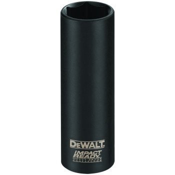 DEWALT IMPACT READY DW2290 Impact Socket, 3/4 in Socket, 3/8 in Drive, Square Drive, 6-Point, Steel, Black Oxide