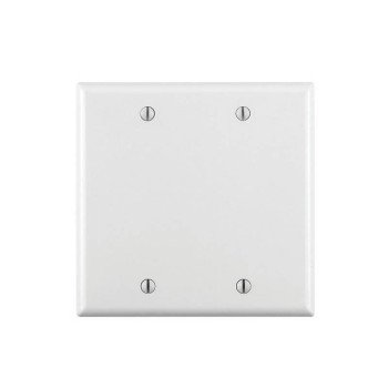 Leviton 001-88025-000 Wallplate, 4-1/2 in L, 4.56 in W, 0.22 in Thick, 2 -Gang, Thermoset Plastic, White, Smooth