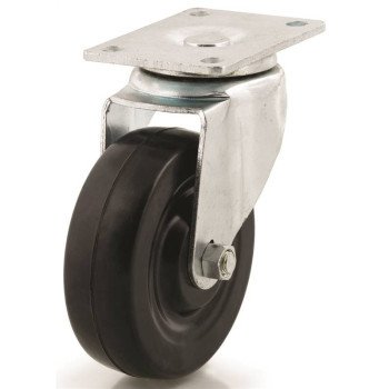 Dh Casters C-LM4P1RS Swivel Caster, 4 in Dia Wheel, 1-1/4 in W Wheel, Rubber Wheel, 265 lb