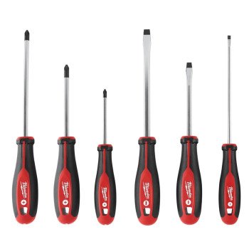 Milwaukee 48-22-2706 Screwdriver Kit, 6-Piece, Specifications: Phillips and Slotted Tip, 5/16 in Tip Size