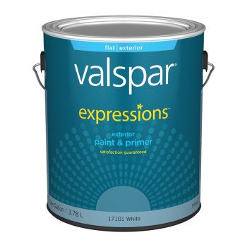 Valspar Expressions 005.0017101.007 Paint and Primer, Flat, White, 1 gal