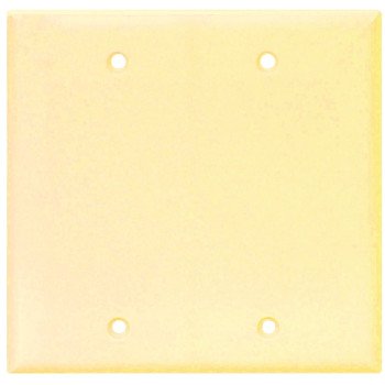 Eaton Cooper Wiring 2137V-BOX Wallplate, 4-1/2 in L, 4.56 in W, 0.08 in Thick, 2 -Gang, Thermoset, Ivory