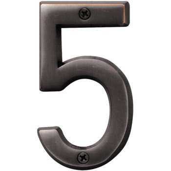 Hy-Ko Prestige Series BR-42OWB/5 House Number, Character: 5, 4 in H Character, Bronze Character, Solid Brass