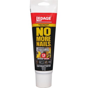 LePage No More Nails 2047902 All Purpose Adhesive, White, 177 mL Tube