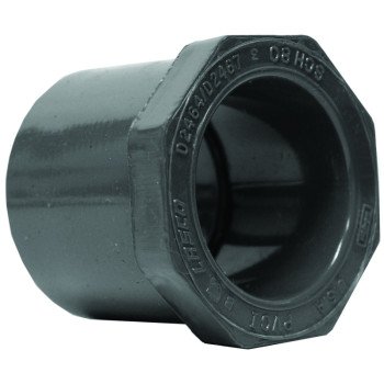 Lasco 837167BC Reducing Bushing, 1-1/4 x 3/4 in, Spigot x Slip, PVC, SCH 80 Schedule