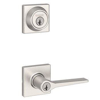 Weiser Elements Hollis Series 9GLCS74510-004 Passage Knob Combo, Satin Nickel, Brass, Re-Key Technology: SmartKey