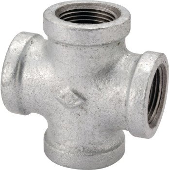 ProSource 0747 Pipe Cross, 3/4 in, Female, Malleable Iron, 40 Schedule, 300 psi Pressure