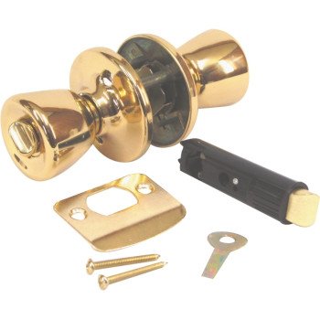 US Hardware D-600B Door Privacy Lockset, Metal, Brass