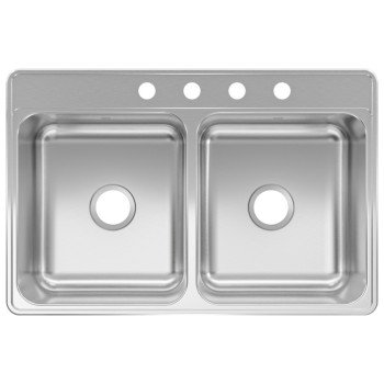 SINK DOUBLE BOWL SS 33X22X7IN