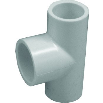 IPEX 435789 Reducing Pipe Tee, 1/2 x 1/2 x 3/4 in, Slip x Slip x Slip, PVC, White, SCH 40 Schedule