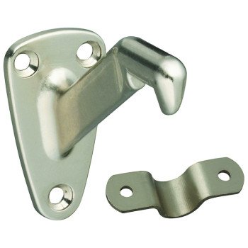 National Hardware N325-548 Handrail Bracket with Strap, 250 lb, Zinc, Satin Nickel