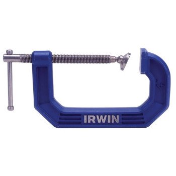 Irwin 2025102 C-Clamp, 10 lb Clamping, 2-1/2 in Max Opening Size, 1-3/8 in D Throat, Steel Body, Blue Body