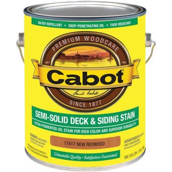 Cabot 140.0017417.007 Deck and Siding Stain, New Redwood, Liquid, 1 gal