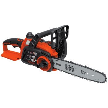 Black+Decker LCS1020 Chainsaw, Battery Included, 2 Ah, 20 V, Lithium-Ion, 10 in Cutting Capacity, 10 in L Bar