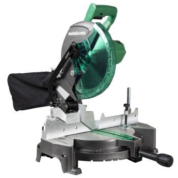 Metabo HPT C10FCGSM Miter Saw, 10 in Dia Blade, 5000 rpm Speed, 52 deg Max Miter Angle, 45 deg Max Bevel Angle