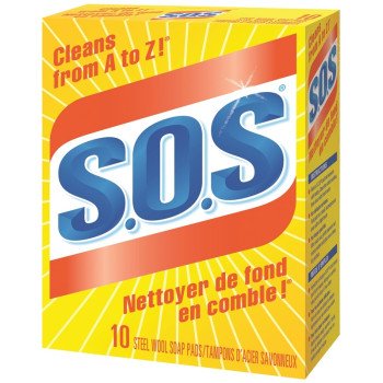 S.O.S 01346 Soap Pad, Steel Wool Abrasive, 10/PK