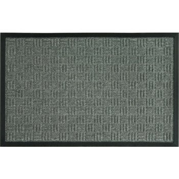 Fanmats 58777 Door Mat, 36 in L, 24 in W, Parquet Pattern, Gray