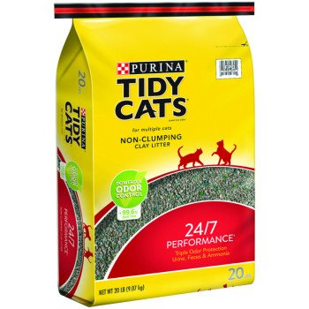 Tidy Cats 7023010720 Cat Litter, 20 lb Capacity, Gray/Tan, Granular Bag