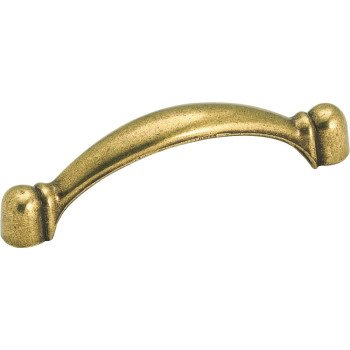 Amerock BP3441BB Cabinet Pull, 3-7/16 in L Handle, 1-1/8 in H Handle, 15/16 in Projection, Zinc, Burnished Brass