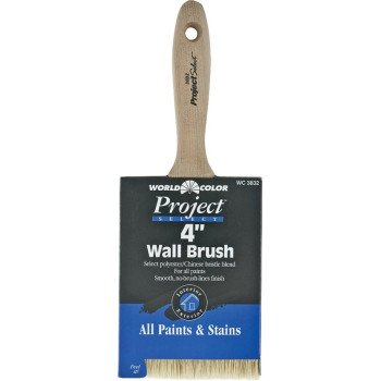 Linzer 3832-4 Paint Brush, 4 in W, 3-1/2 in L Bristle, Polyester Bristle, Varnish Handle