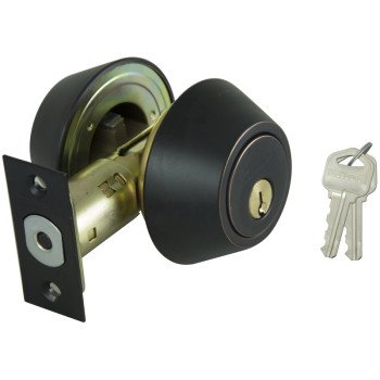 ProSource DBX2V-PS Deadbolt, 3 Grade, Aged Bronze, 2-3/8 to 2-3/4 in Backset, KW1 Keyway, 1-3/8 to 1-3/4 in Thick Door