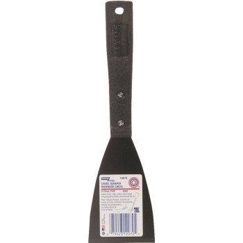 Hyde 12072 Paint Scraper, 3 in W Blade, Chisel Blade, HCS Blade, Polypropylene Handle, Contoured Handle, 10-3/4 in OAL