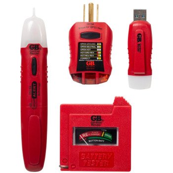 GB GK-5 Electrical Tester Kit, 4-Piece, Plastic, Red