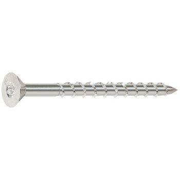 Simpson Strong-Tie Deck-Drive T08200WPP Deck Screw, #8 Thread, 2 in L, Box Thread, Flat Head, T20 6-Lobe Drive