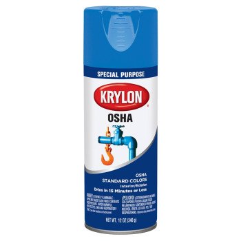 Krylon K02416777 Safety Spray Paint, Gloss, Safety Blue, 12 oz