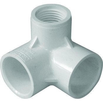 IPEX 235036 Side Outlet Elbow, 1 x 1 x 1/2 in, Socket x Socket x FNPT, PVC, White, SCH 40 Schedule, 450, 600 psi Pressure